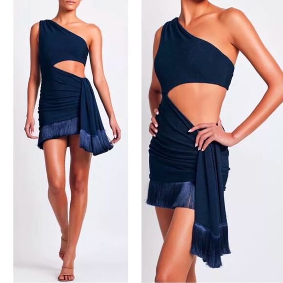 PatBO Navy One-Shoulder Mini Dress - Picture 2 of 8